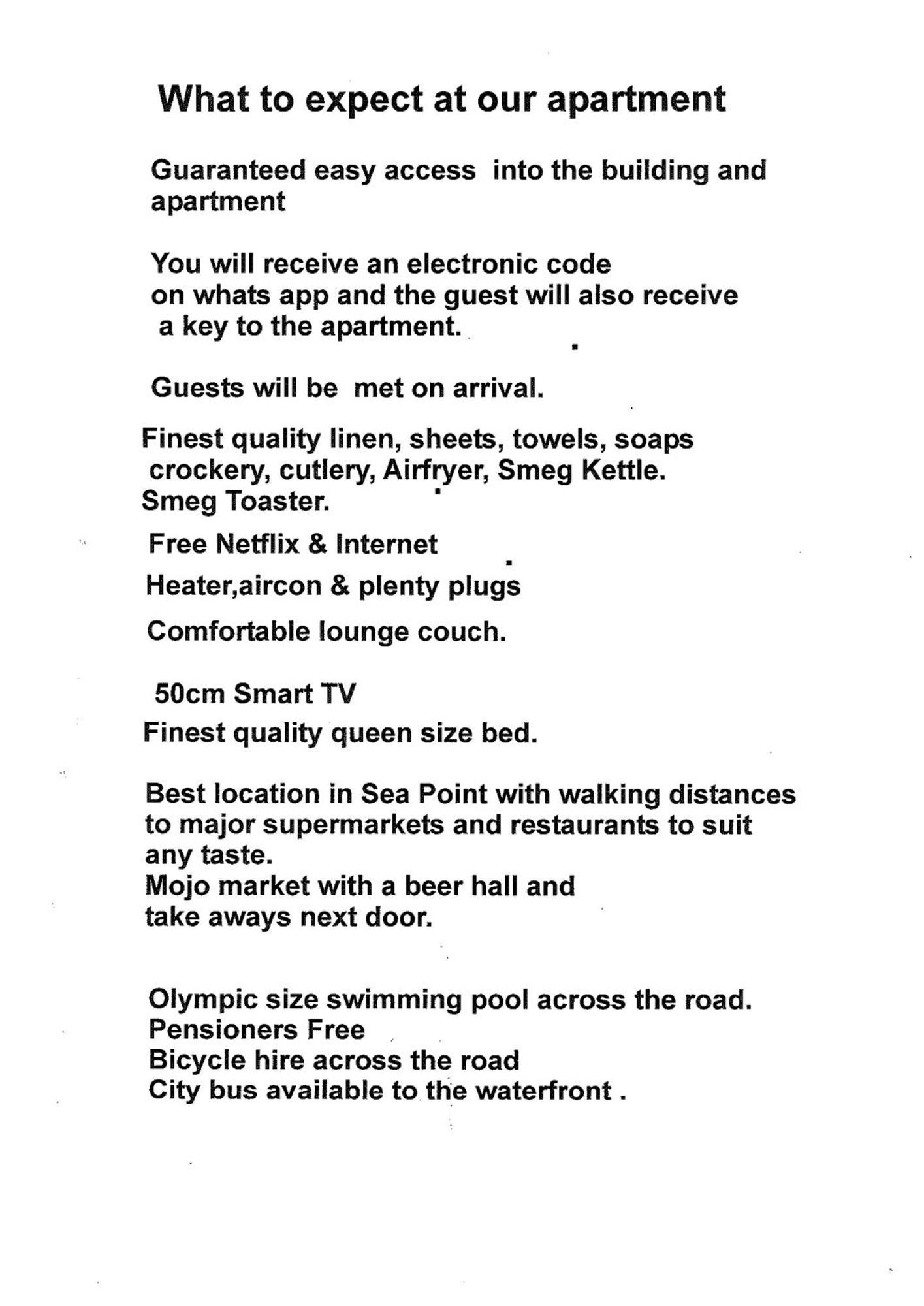 Flamingo Sea Point Sea View Luxury Best Position 1 Bedroom Apartment Queen Size Bed & Inverter For Tv Kapstaden Eksteriør billede